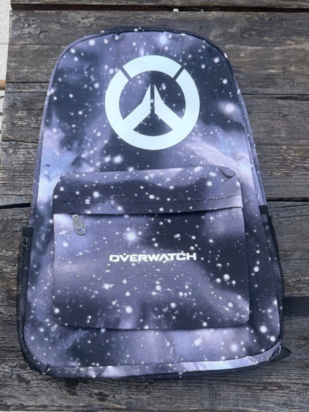 RARE Overwatch Space Galaxy Backpack - Video Gaming Bag Sport Grey Black Unused
